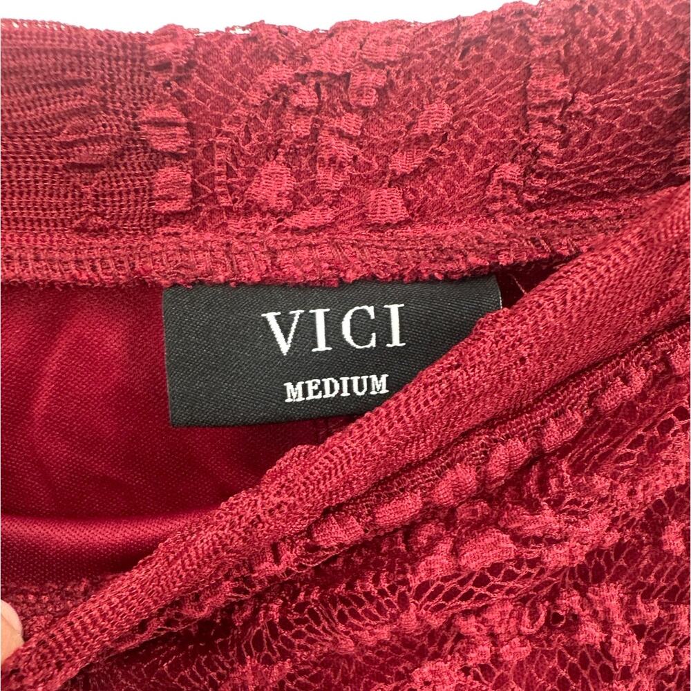VICI Collection Women's Burgundy Alene Lace Maxi Skirt Size M - Picture 9 of 11